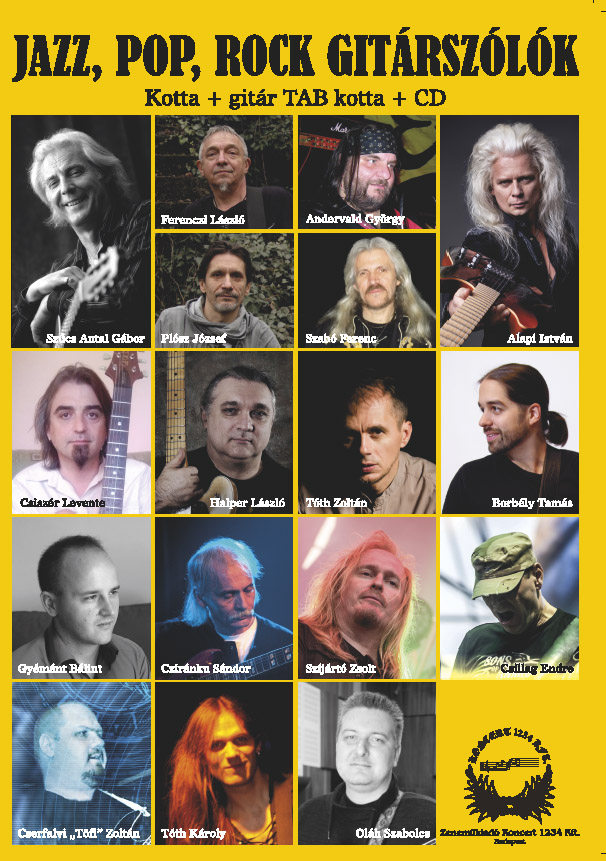 Jazz, Pop, Rock Gitárszólók Kotta + gitár TAB + CD